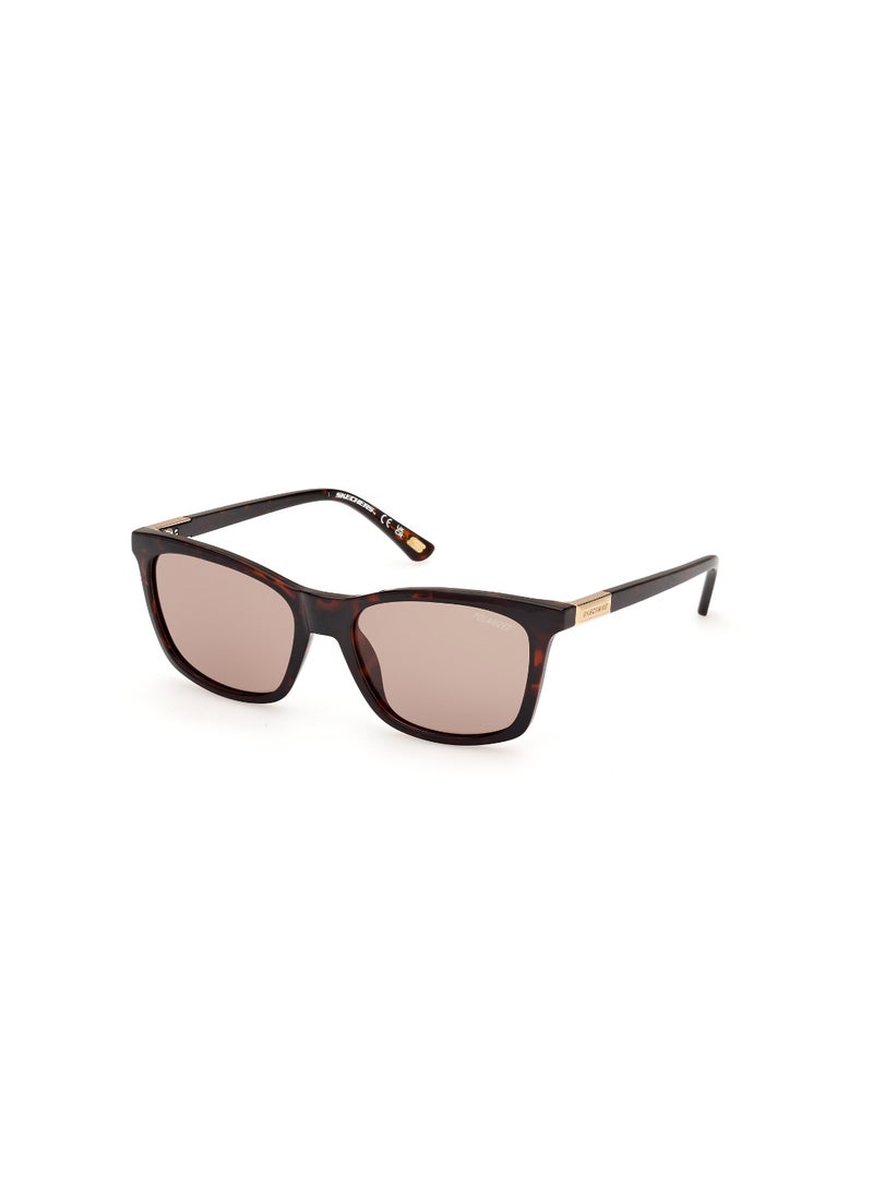 SKECHERS Women's Square Shape  Sunglasses SE636052H54 Lens Size: 54 Millimeter - Dark Havana - Image 1